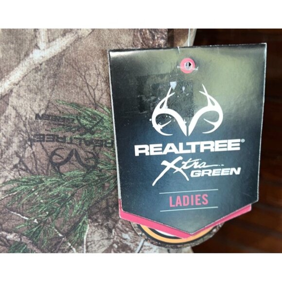 Realtree Womens Camo T-Shirt L/G Pink Logo Polyester Crew Neck Hunting Tee - Picture 11 of 13